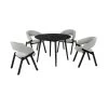 Arcadia and Talulah 42 in. 5-Piece Round Wood Grey and Black Dining Set by Armen Living