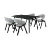 Westmont and Talulah Grey and Black 5-Piece Wood Dining Set by Armen Living 1 Westmont and Talulah Grey and Black 5-Piece Wood Dining Set by Armen Living -Armen Living Online Shop gray black armen living dining room sets setwedi5tagrbl 64 1000