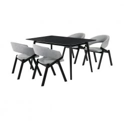 Westmont and Talulah Grey and Black 5-Piece Wood Dining Set by Armen Living