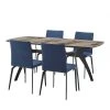 Andes and Lyon 5-Piece Blue Fabric Rectangular Dining Set by Armen Living -Armen Living Online Shop gray black blue armen living dining room sets setandi5lyblu 64 1000