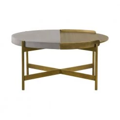 Dua 16 in. H Grey Antique Brass Concrete Coffee Table by Armen Living -Armen Living Online Shop gray brass armen living coffee tables lcducocc 4f 1000