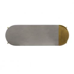 Dua 30 in. H Grey Concrete Console Table with Antique Brass Frame by Armen Living -Armen Living Online Shop gray brass armen living console tables lcducncc 1f 1000