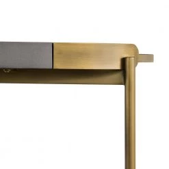 Dua 30 in. H Grey Concrete Console Table with Antique Brass Frame by Armen Living -Armen Living Online Shop gray brass armen living console tables lcducncc 44 1000