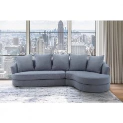 Queenly Gray Fabric Uphostered Corner Sofa by Armen Living -Armen Living Online Shop gray brown armen living sofas couches lcqncogr 31 1000