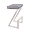 Atlantis 26 in. Backless Bar Stool in Brushed Stainless Steel with Grey Pu upholstery by Armen Living -Armen Living Online Shop gray brushed stainless steel armen living bar stools lcat26bagr 64 1000