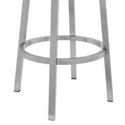 Rochester Grey Swivel Modern Metal and Faux Leather Bar and Counter Stool by Armen Living -Armen Living Online Shop gray brushed stainless steel armen living bar stools lcgebabsgr26 fa 1000