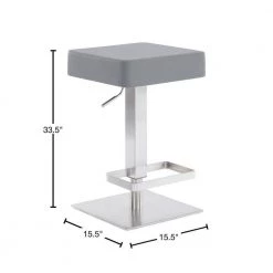 Kaylee Contemporary Swivel Bar Stool in Brushed Stainless Steel and Grey Faux Leather by Armen Living 13 Kaylee Contemporary Swivel Bar Stool in Brushed Stainless Steel and Grey Faux Leather by Armen Living -Armen Living Online Shop gray brushed stainless steel armen living bar stools lcklswbabsgr 40 1000