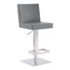 Legacy Contemporary Swivel Bar Stool in Brushed Stainless Steel and Grey Faux Leather by Armen Living -Armen Living Online Shop gray brushed stainless steel armen living bar stools lclgswbabsgr 64 1000