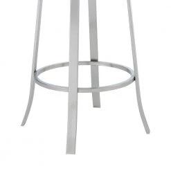 Lotus Contemporary 30 in. Bar Height Bar Stool in Brushed Stainless Steel and Grey Faux Leather by Armen Living 16 Lotus Contemporary 30 in. Bar Height Bar Stool in Brushed Stainless Steel and Grey Faux Leather by Armen Living -Armen Living Online Shop gray brushed stainless steel armen living bar stools lcltbabsgr30 fa 1000
