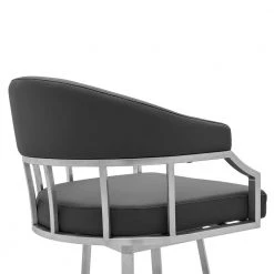 Palmdale Brushed Stainless Steel Swivel Modern Faux Leather Bar and Counter Stool by Armen Living -Armen Living Online Shop gray brushed stainless steel armen living bar stools lcvlbabssg30 44 1000