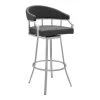 Palmdale Brushed Stainless Steel Swivel Modern Faux Leather Bar and Counter Stool by Armen Living -Armen Living Online Shop gray brushed stainless steel armen living bar stools lcvlbabssg30 64 1000