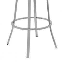 Palmdale Brushed Stainless Steel Swivel Modern Faux Leather Bar and Counter Stool by Armen Living -Armen Living Online Shop gray brushed stainless steel armen living bar stools lcvlbabssg30 fa 1000