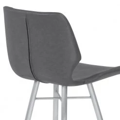 Zurich 26 in. Counter Height Metal Bar Stool in Vintage Gray Faux Leather with Brushed Stainless Steel by Armen Living -Armen Living Online Shop gray brushed stainless steel armen living bar stools lczubavgbs26 44 1000