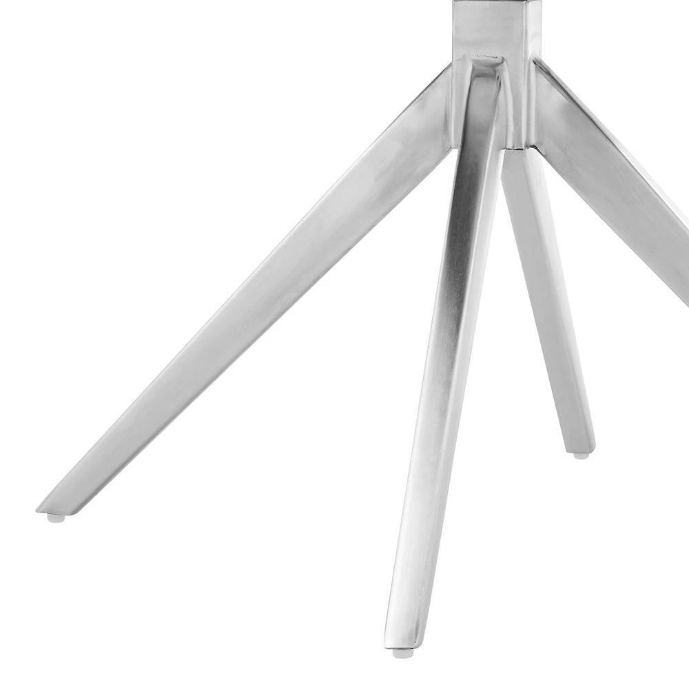 Monarch Swivel Dining Room Accent Chair in Grey Fabric and Brushed Stainless Steel (Set of 2) by Armen Living 9 Monarch Swivel Dining Room Accent Chair in Grey Fabric and Brushed Stainless Steel (Set of 2) by Armen Living - Image 7