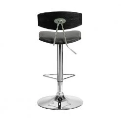 Erik Adjustable Gray Faux Leather Swivel Bar Stool with Chrome Base by Armen Living -Armen Living Online Shop gray chrome armen living bar stools lcekbablgr 44 1000