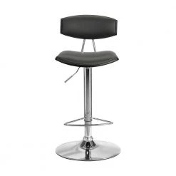 Erik Adjustable Gray Faux Leather Swivel Bar Stool with Chrome Base by Armen Living -Armen Living Online Shop gray chrome armen living bar stools lcekbablgr c3 1000