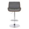 London Contemporary 37 in. to 46 in. Grey Faux Leather Swivel Bar Stool with Chrome and Walnut Wood by Armen Living -Armen Living Online Shop gray chrome armen living bar stools lcloswbagrwa 64 1000