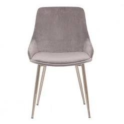 Heidi Contemporary Dining Chair in Chrome Finish and Grey Velvet by Armen Living -Armen Living Online Shop gray chrome armen living dining chairs lchesichrgr c3 1000