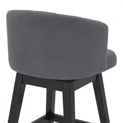 Celine 30" Bar Height Wood Swivel Tufted Bar Stool in Espresso Finish with Grey Fabric by Armen Living -Armen Living Online Shop gray espresso armen living bar stools lccibaesgr30 44 1000