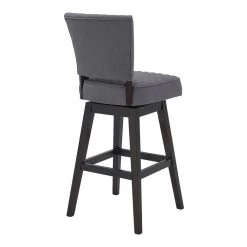 Gia 30" Bar Height Wood Swivel Tufted Bar Stool in Espresso Finish with Grey Fabric by Armen Living -Armen Living Online Shop gray espresso armen living bar stools lcgibaesgr30 4f 1000