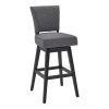 Gia 30" Bar Height Wood Swivel Tufted Bar Stool in Espresso Finish with Grey Fabric by Armen Living 2 Gia 30" Bar Height Wood Swivel Tufted Bar Stool in Espresso Finish with Grey Fabric by Armen Living -Armen Living Online Shop gray espresso armen living bar stools lcgibaesgr30 64 1000
