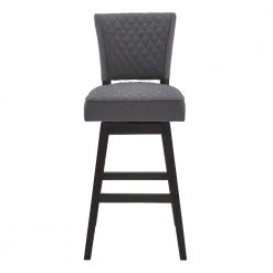 Gia 30" Bar Height Wood Swivel Tufted Bar Stool in Espresso Finish with Grey Fabric by Armen Living -Armen Living Online Shop gray espresso armen living bar stools lcgibaesgr30 c3 1000