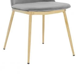 Messina Gray Velvet and Gold Metal Dining Chairs (Set of 2) by Armen Living -Armen Living Online Shop gray gold armen living dining chairs lcmssiglgry 76 1000