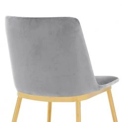 Messina Gray Velvet and Gold Metal Dining Chairs (Set of 2) by Armen Living -Armen Living Online Shop gray gold armen living dining chairs lcmssiglgry fa 1000