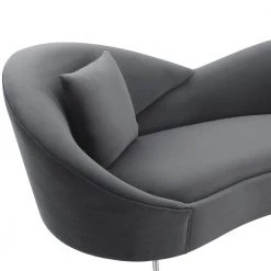 Anabella Gray Fabric Upholstered Sofa with Silver Legs by Armen Living -Armen Living Online Shop gray silver armen living sofas couches lcab3grey 1f 1000