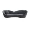 Anabella Gray Fabric Upholstered Sofa with Silver Legs by Armen Living -Armen Living Online Shop gray silver armen living sofas couches lcab3grey 64 1000