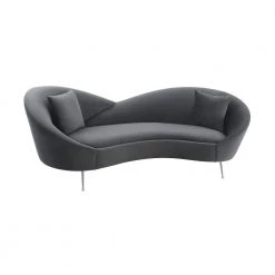 Anabella Gray Fabric Upholstered Sofa with Silver Legs by Armen Living -Armen Living Online Shop gray silver armen living sofas couches lcab3grey c3 1000