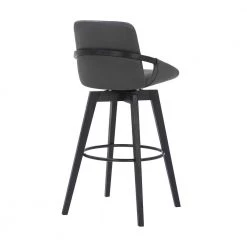 Baylor 30" Bar Height Swivel Wood Stool in Gray Faux Leather by Armen Living 13 Baylor 30" Bar Height Swivel Wood Stool in Gray Faux Leather by Armen Living -Armen Living Online Shop gray walnut armen living bar stools lcbabablgr30 1f 1000