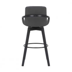 Baylor 30" Bar Height Swivel Wood Stool in Gray Faux Leather by Armen Living 14 Baylor 30" Bar Height Swivel Wood Stool in Gray Faux Leather by Armen Living -Armen Living Online Shop gray walnut armen living bar stools lcbabablgr30 44 1000