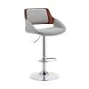 Colby 25-43 in. Adjustable Height High Back Grey Faux Leather and Chrome Finish Bar Stool by Armen Living 1 Colby 25-43 in. Adjustable Height High Back Grey Faux Leather and Chrome Finish Bar Stool by Armen Living -Armen Living Online Shop gray walnut armen living bar stools lccybawagr 64 1000