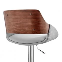 Colby 25-43 in. Adjustable Height High Back Grey Faux Leather and Chrome Finish Bar Stool by Armen Living -Armen Living Online Shop gray walnut armen living bar stools lccybawagr fa 1000