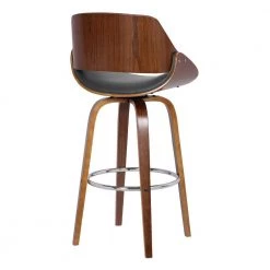 Mona 37.5 in. Walnut Wood Grey Bar Stool by Armen Living -Armen Living Online Shop gray walnut armen living bar stools lcmnbawagr26 1f 1000