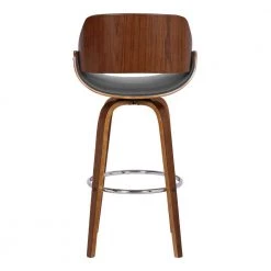 Mona 37.5 in. Walnut Wood Grey Bar Stool by Armen Living -Armen Living Online Shop gray walnut armen living bar stools lcmnbawagr26 44 1000