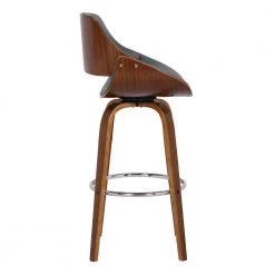 Mona 37.5 in. Walnut Wood Grey Bar Stool by Armen Living -Armen Living Online Shop gray walnut armen living bar stools lcmnbawagr26 4f 1000