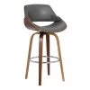 Mona 37.5 in. Walnut Wood Grey Bar Stool by Armen Living -Armen Living Online Shop gray walnut armen living bar stools lcmnbawagr26 64 1000
