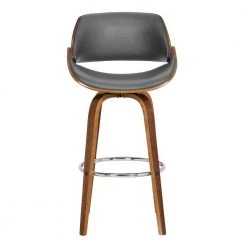 Mona 37.5 in. Walnut Wood Grey Bar Stool by Armen Living -Armen Living Online Shop gray walnut armen living bar stools lcmnbawagr26 c3 1000