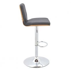 Sabine Gray Adjustable Swivel Faux Leather with Walnut Back and Chrome Bar Stool by Armen Living -Armen Living Online Shop gray walnut armen living bar stools lcsbbawagr 4f 1000
