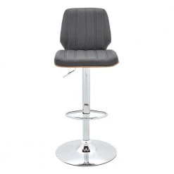 Sabine Gray Adjustable Swivel Faux Leather with Walnut Back and Chrome Bar Stool by Armen Living -Armen Living Online Shop gray walnut armen living bar stools lcsbbawagr c3 1000