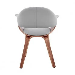 Adalyn Grey Faux Leather and Walnut Wood Dining Room Accent Chair by Armen Living -Armen Living Online Shop gray walnut armen living dining chairs lcadchwagr 1f 1000