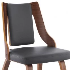 Aniston Gray Faux Leather and Walnut Wood Dining Chairs (Set of 2) by Armen Living -Armen Living Online Shop gray walnut armen living dining chairs lcansiwagr 44 1000