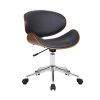 Daphne Gray Modern Office Chair In Chrome Faux Leather And Walnut Veneer Back by Armen Living -Armen Living Online Shop gray walnut armen living task chairs lcdaofchgr 64 1000
