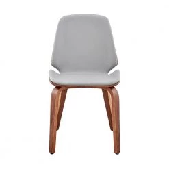 Brinley Grey Faux Leather and Walnut Wood Dining Room Accent Chair by Armen Living -Armen Living Online Shop graywalnut armen living dining chairs lcbnsiwagr c3 1000