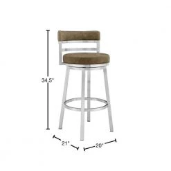 Madrid Contemporary 26 in. Counter Height Barstool in Brushed Stainless Steel Finish and Green Faux Leather by Armen Living 13 Madrid Contemporary 26 in. Counter Height Barstool in Brushed Stainless Steel Finish and Green Faux Leather by Armen Living -Armen Living Online Shop green armen living bar stools lcmababsgrn26 40 1000