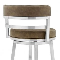 Madrid Contemporary 26 in. Counter Height Barstool in Brushed Stainless Steel Finish and Green Faux Leather by Armen Living 17 Madrid Contemporary 26 in. Counter Height Barstool in Brushed Stainless Steel Finish and Green Faux Leather by Armen Living -Armen Living Online Shop green armen living bar stools lcmababsgrn26 44 1000
