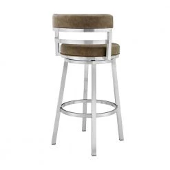 Madrid Contemporary 26 in. Counter Height Barstool in Brushed Stainless Steel Finish and Green Faux Leather by Armen Living 15 Madrid Contemporary 26 in. Counter Height Barstool in Brushed Stainless Steel Finish and Green Faux Leather by Armen Living -Armen Living Online Shop green armen living bar stools lcmababsgrn26 4f 1000