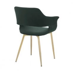 Gigi Blue Velvet Dining Room Arm Chair with Gold Metal Legs - Set of 2 by Armen Living -Armen Living Online Shop green gold armen living dining chairs lcgichgreen 1f 1000